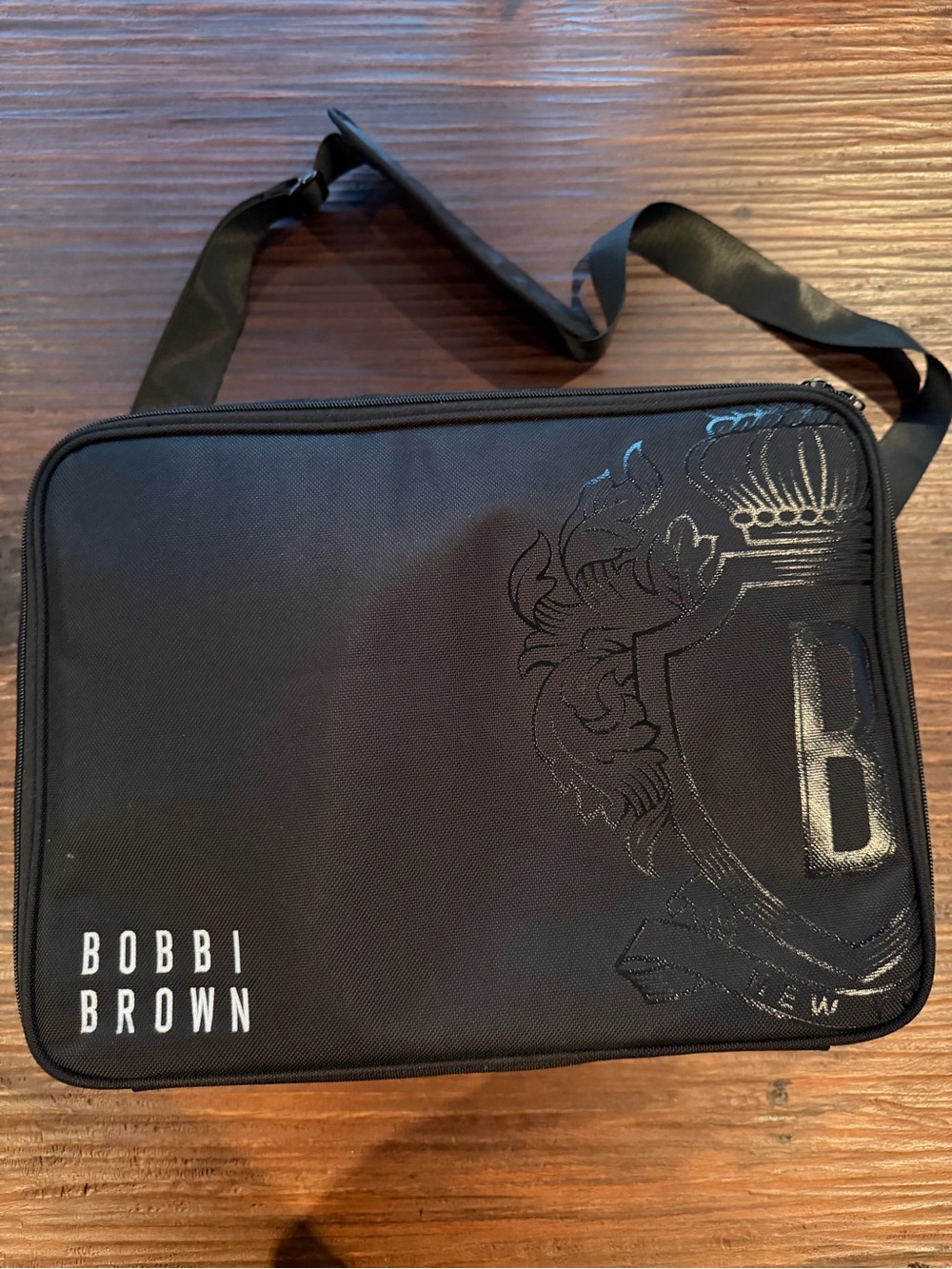 Bobbi Brown Black Nylon Toiletry Organizer with Crest Detail